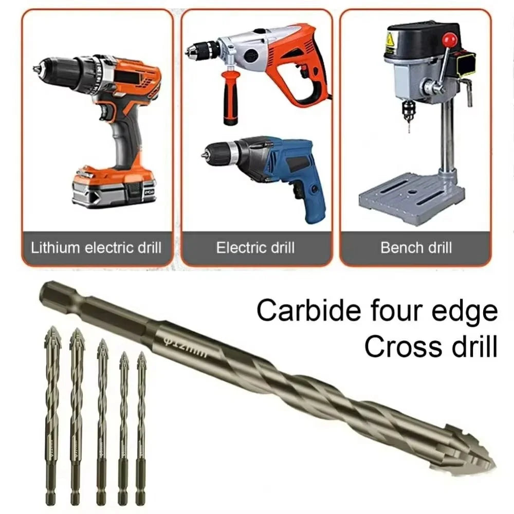 8mm Alloy Steel Four Flutes Sawtooth Eccentric Drill Bit for Glass Tile Ceramic Drilling Tool - 2