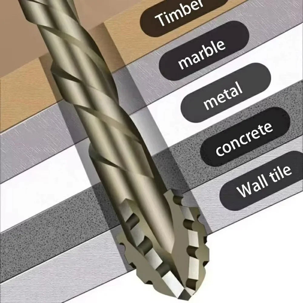 8mm Alloy Steel Four Flutes Sawtooth Eccentric Drill Bit for Glass Tile Ceramic Drilling Tool - 5