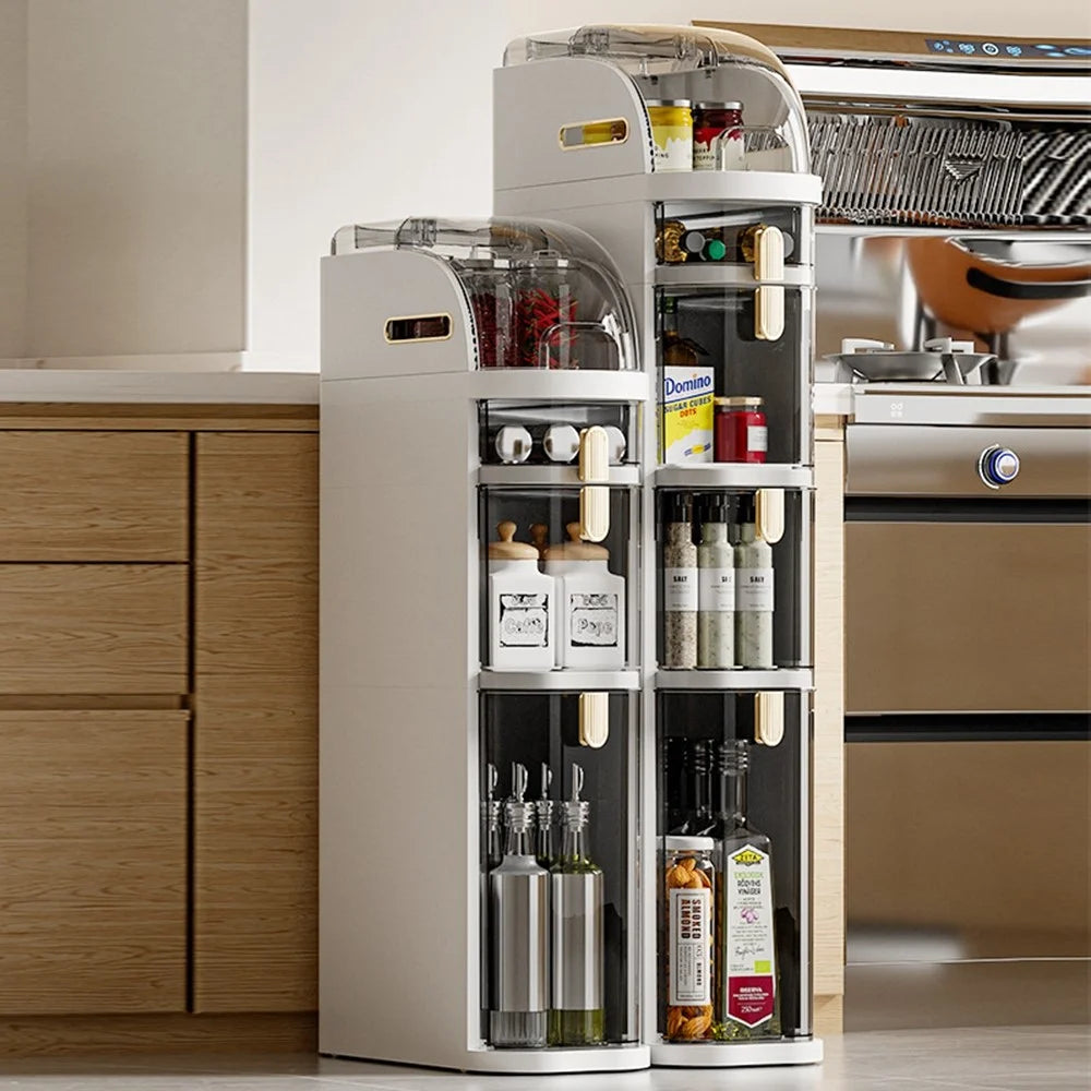 4-Tier Slim Storage Organizer Transparent Dust Proof Container Box for Kitchen / Bathroom / Bedroom - 5