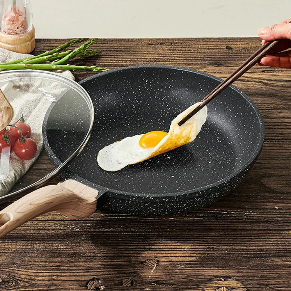 MENJO Granite Frying Pan 26cm Non Stick Skillet with Spatula for Home Cooking - 4