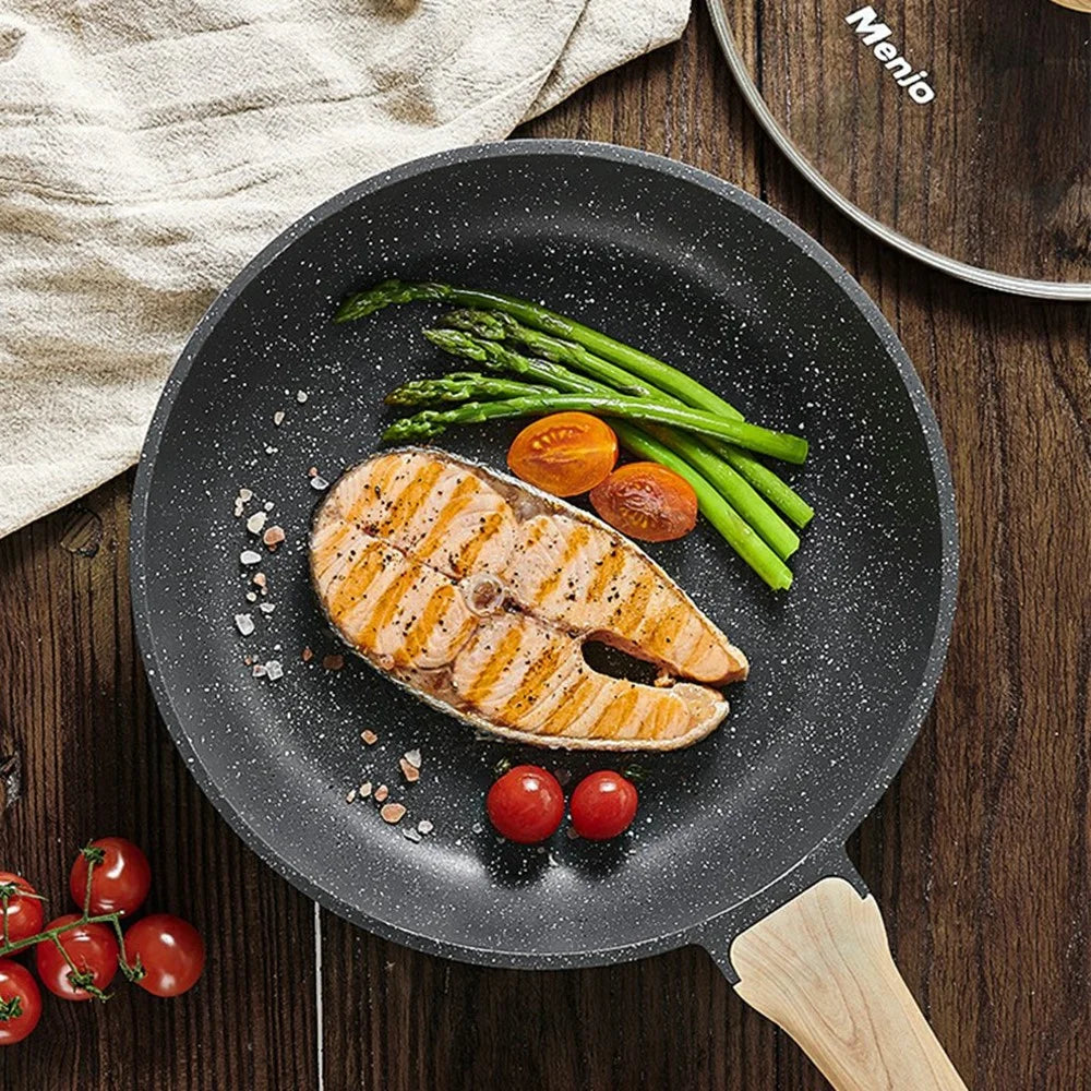 MENJO Granite Frying Pan 26cm Non Stick Skillet with Spatula for Home Cooking - 5