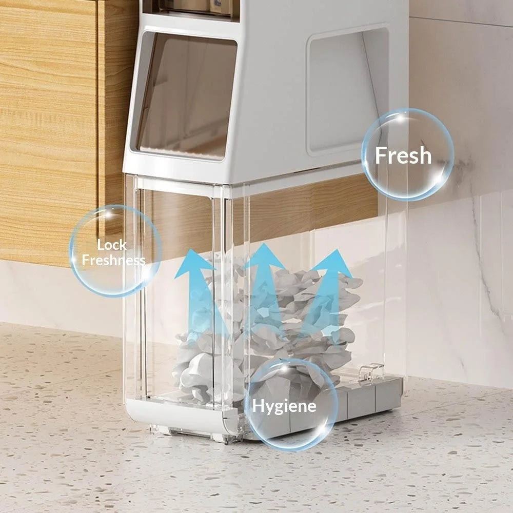 Slim Bathroom Storage Cabinet 5 Tier Toilet Organizer with Drawers / Trash Can / Tissue Box - 5