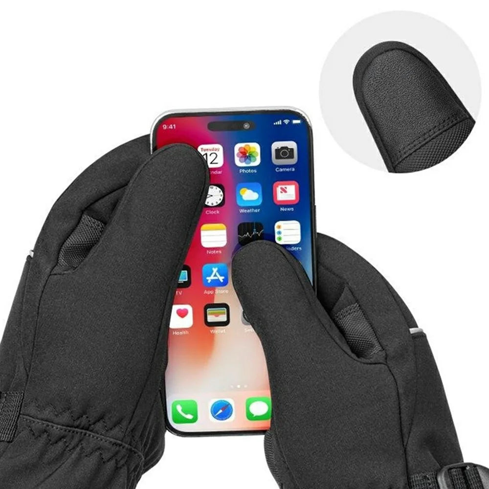 Electric Heated Gloves with 2x 5000mAh Battery 3 Temperature Control 60-65°C Waterproof Touchscreen Winter Thermal Mittens for Skiing Cycling - 5