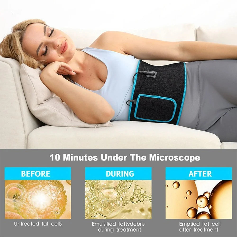 105 LEDs Red Light Therapy Belt 660nm+850nm Dual Spectrum 5 Modes Infrared Phototherapy Wrap - Blue Edge - 7