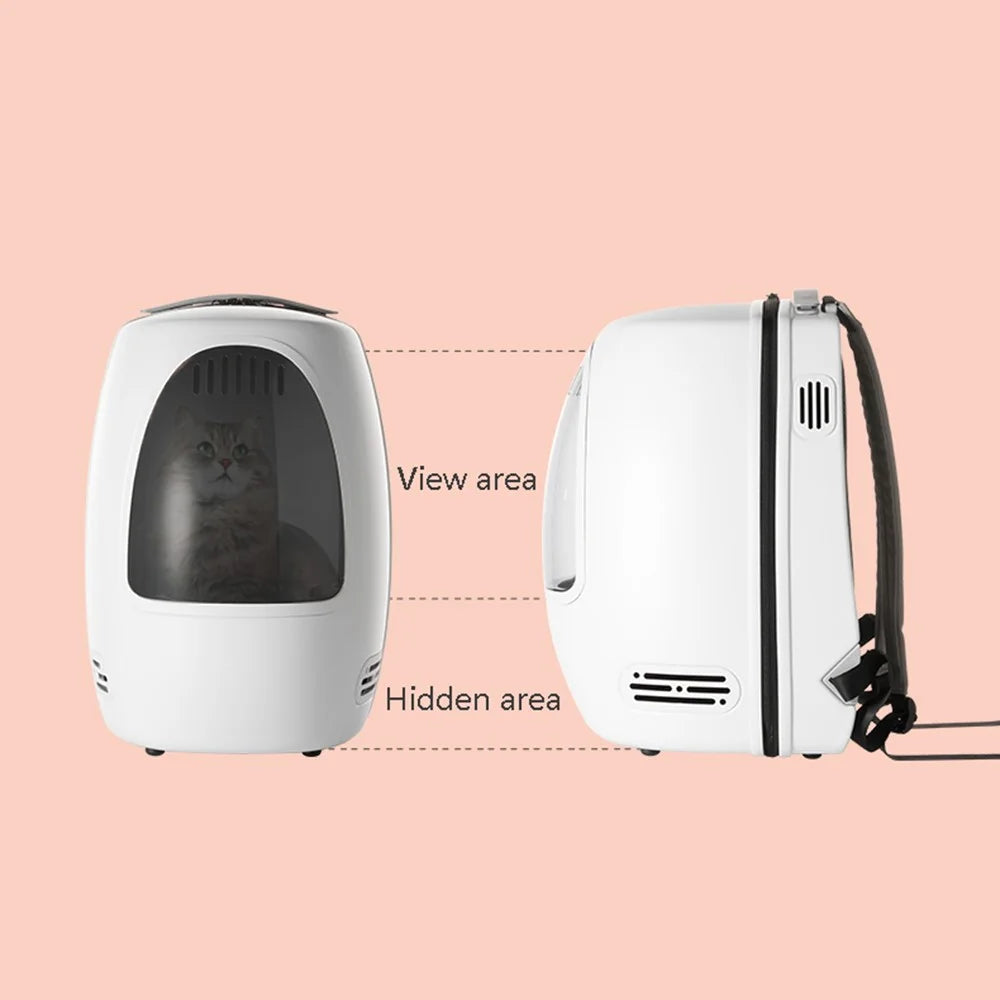 MOESTAR Cat Backpack Carrier Bag Pet Dog Carry Backpack Ventilate Transparent Capsule Backpack for Travel Hiking Outdoors Activities - White - 6