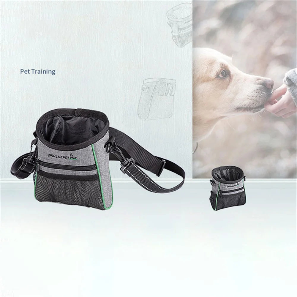 LDLC QS-059 Dog Treat Pouch Pet Hands-Free Training Waist Bag Drawstring Carries Pet Gift Toys Food Poop Bag Pouch - Light Grey - 2