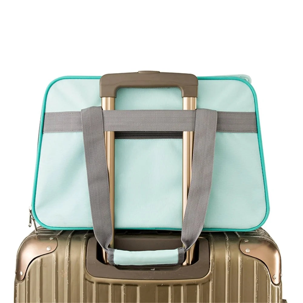 LDLC QS-064 Folding Pet Hand Bag Portable Dog Cat Shoulders Bag Breathable Pet Gift Carrier Case for Traveling - Sky Blue - 5