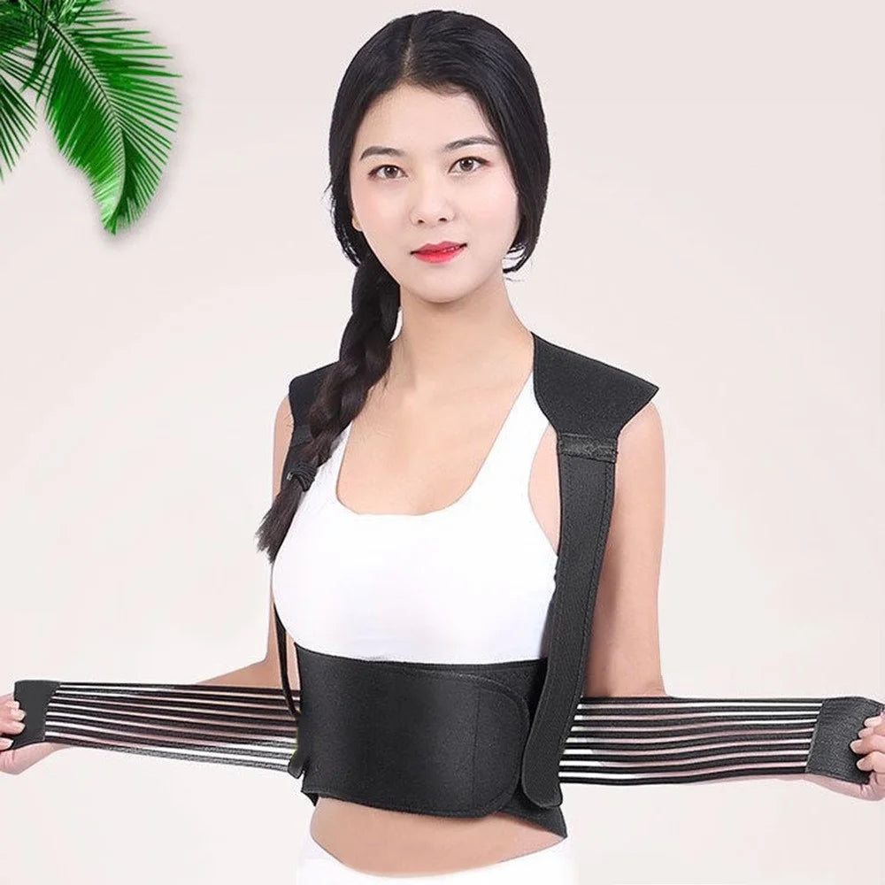 Magnets Heated Vest Posture Corrector Waist Brace Self Heating Lumbar Pad Corset for Back Support Pain Relief - M - 2