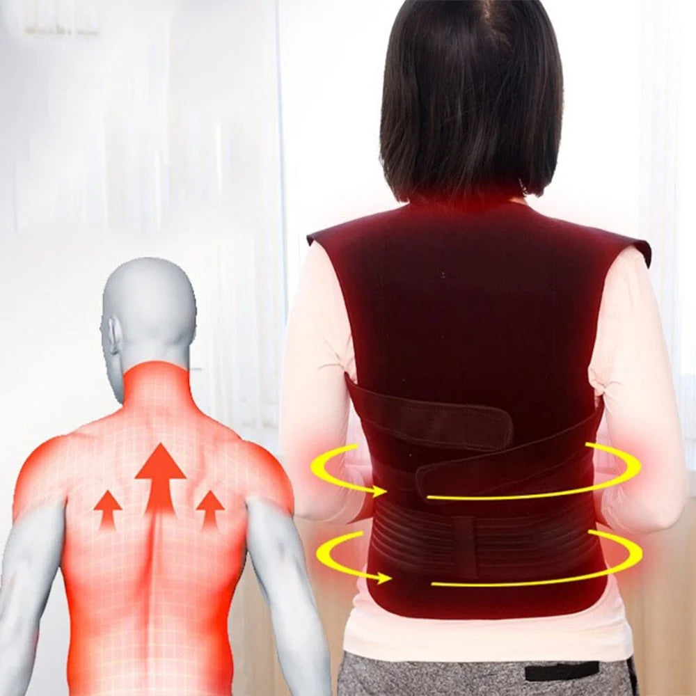Magnets Heated Vest Posture Corrector Waist Brace Self Heating Lumbar Pad Corset for Back Support Pain Relief - M - 7