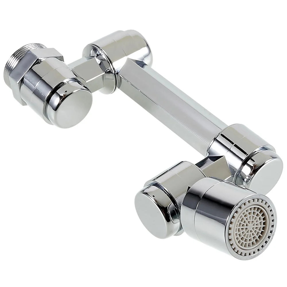 2-Gear Extended Arm Kitchen Bathroom Tap Aerator 1440-Degree Rotatable ABS Sink Faucet Anti-splash Sprayer (No FDA Certification, BPA Free) - 1