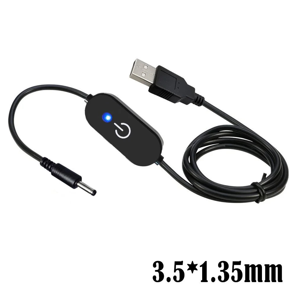 JUNSUNMAY DC 3.5*1.35mm to USB Touch Dimming LED Inline Switch Controller for Single Color, Length 100cm - 2
