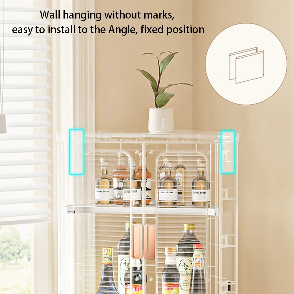 8829 3-Layer Floor Corner Cabinet ABS+PP+PET Storage Drawer for Home - White - 4