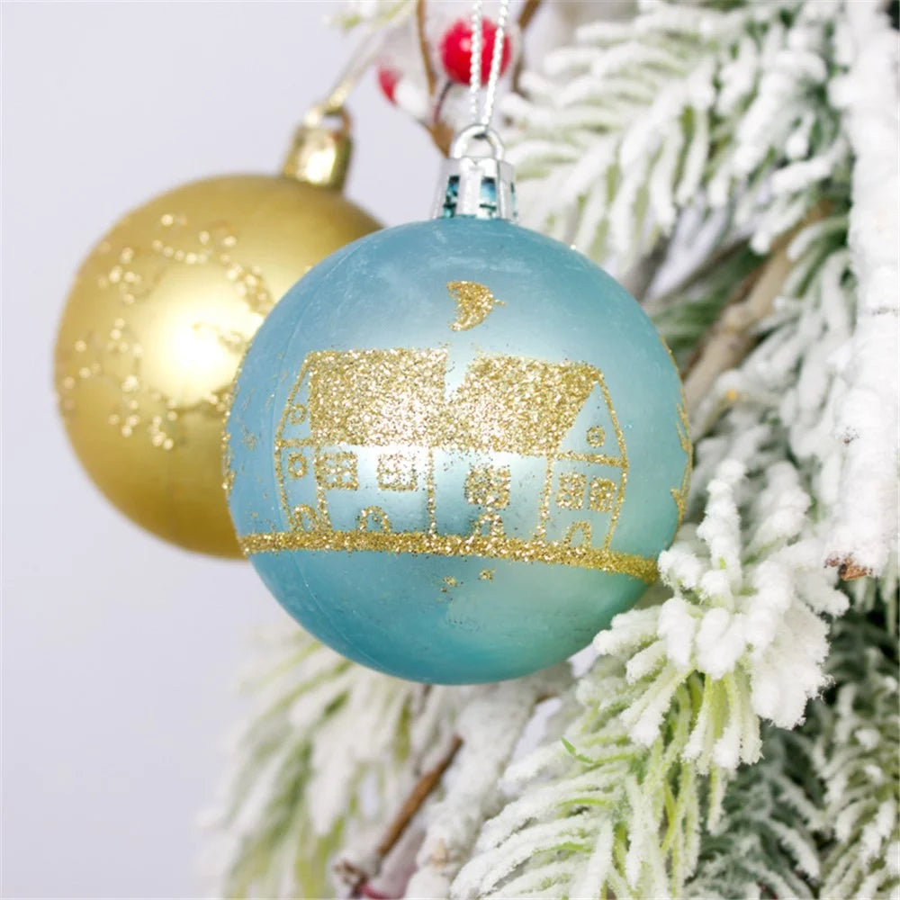 44Pcs / Box 3-6cm Electroplating Plastic Ball Christmas Tree Hanging Ornament Xmas Party Decoration - Gold+Red+Green - 3
