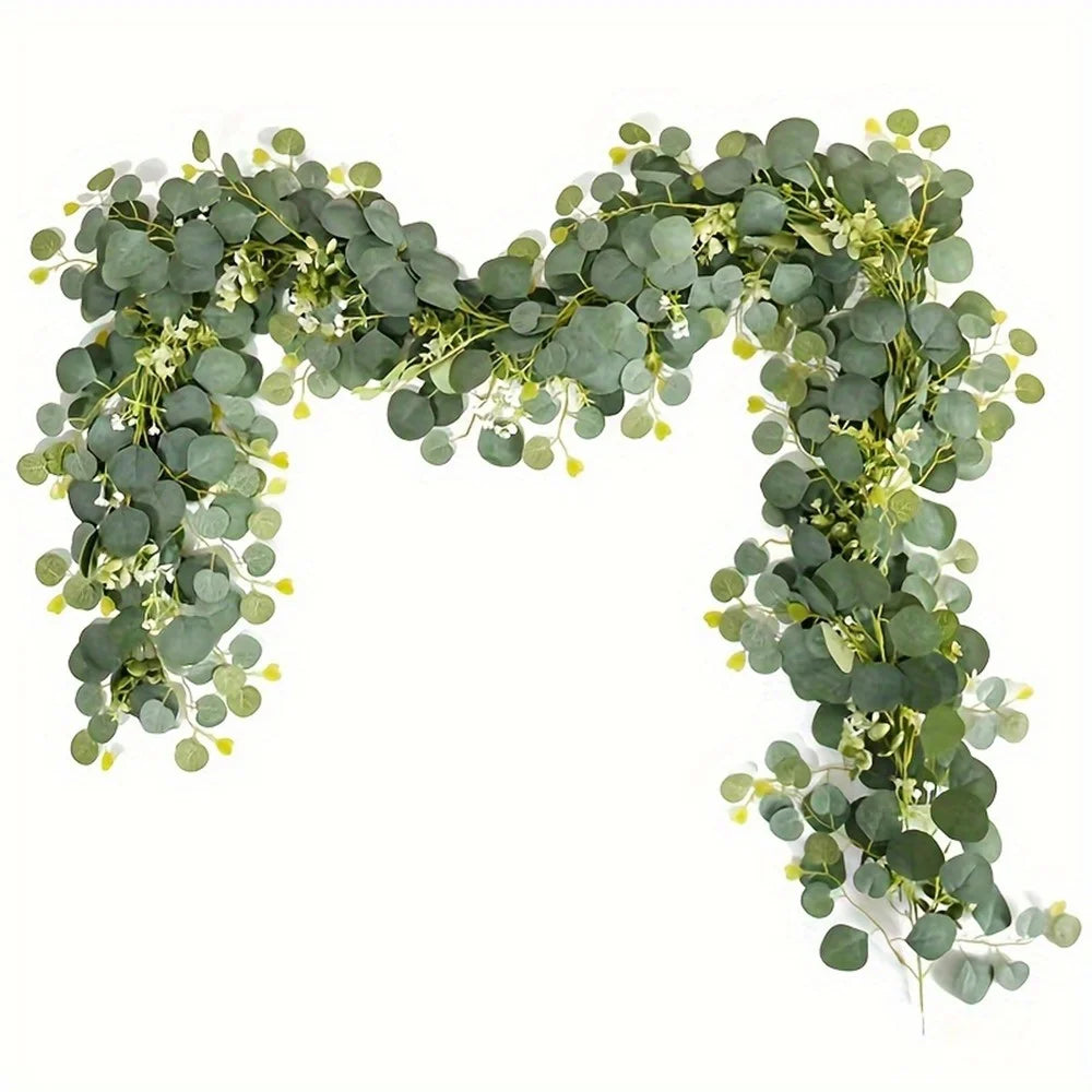 180cm Eucalyptus Leaf Vine Artificial Green Plant Realistic Vine Home Decoration - 6