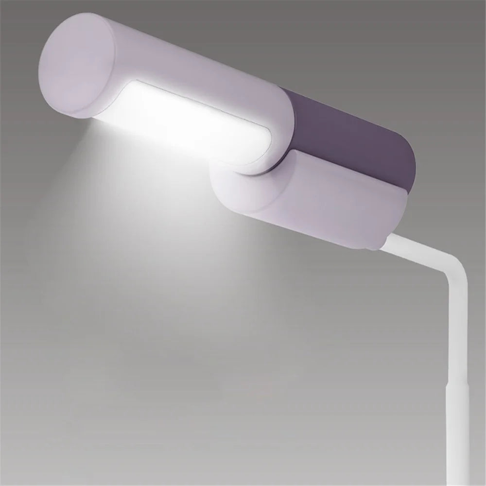 GIVELONG Home Dormitory LED Desk Lamp Rechargeable Eye Protection Night Light - Purple - 3