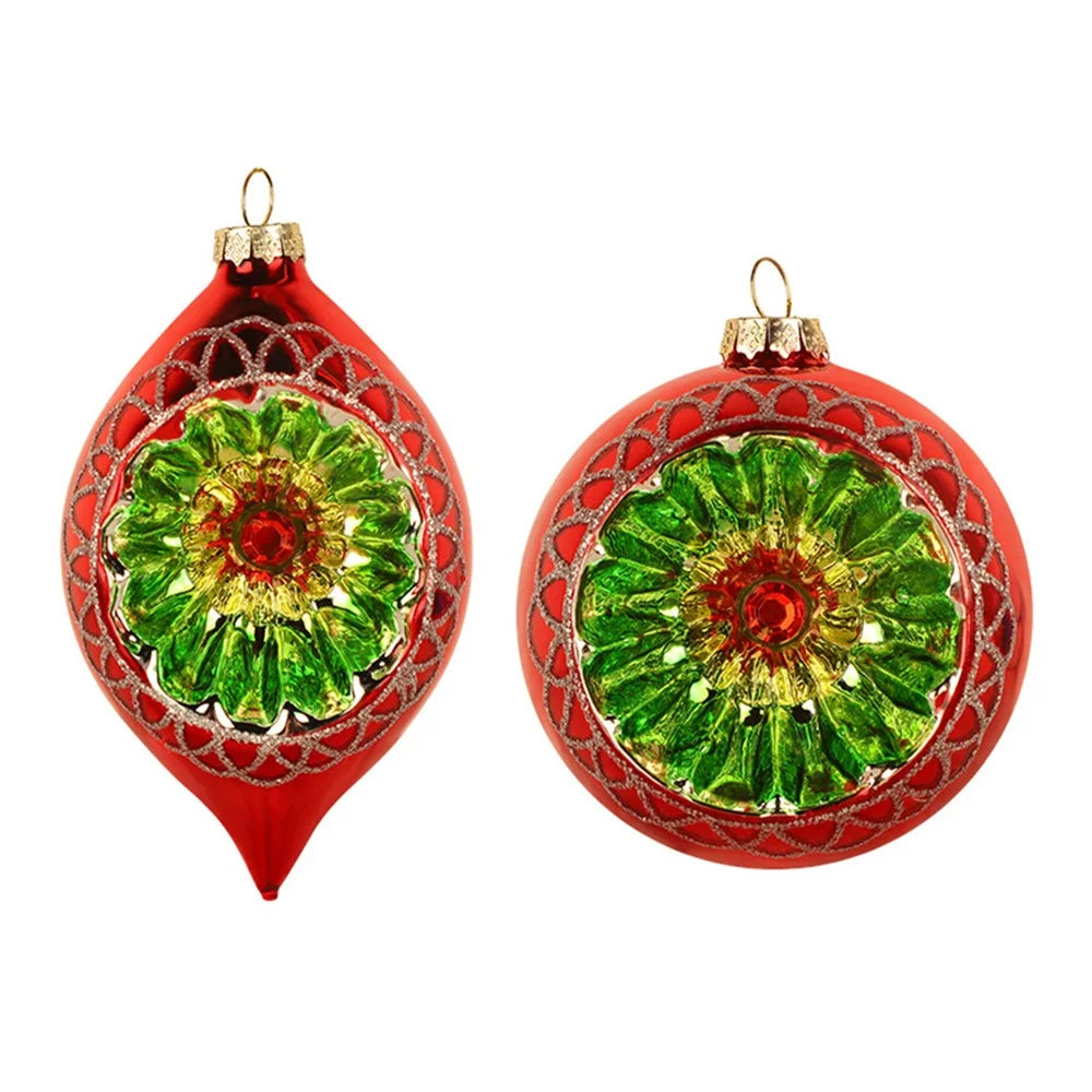 2Pcs Christmas Glass Ball Ornaments 80cm Hand Blown Glass Ornaments Balls for Xmas Tree Decor - 1