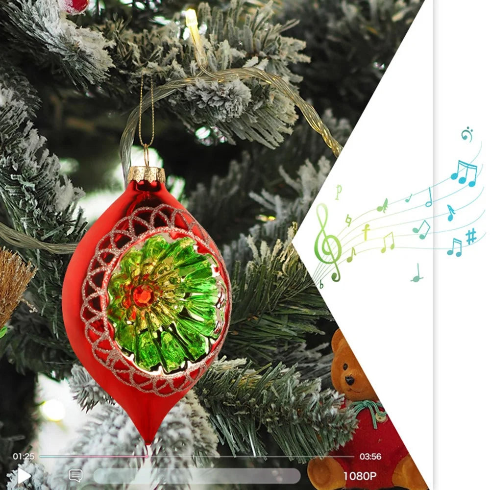 2Pcs Christmas Glass Ball Ornaments 80cm Hand Blown Glass Ornaments Balls for Xmas Tree Decor - 4