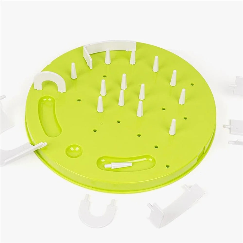 ABS Interactive Cat Feeding Maze Toy Slow Feeder Bowl Pet Gift Anti-Choking Digestion Aid Feeding Bowl - Green - 7