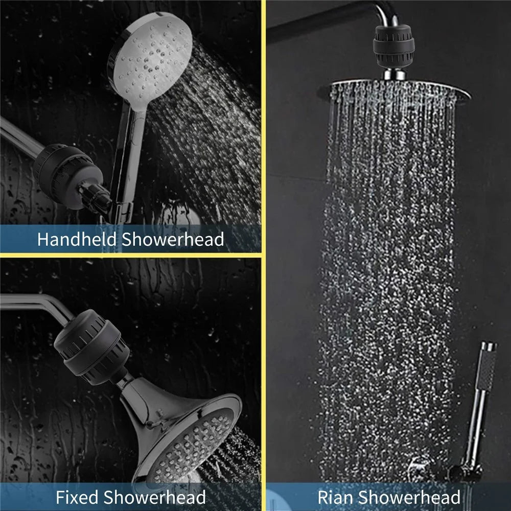18 Layer Shower Filter Water Purifier For Home Bathroom Showerhead Pre Filter, Black - 5