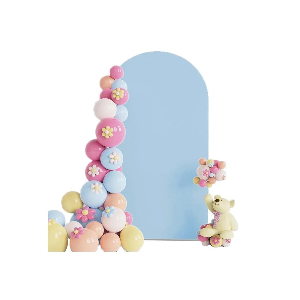 Elastic U-Shaped Arch Door Cloth Cover Decorative Backdrop for Birthday Party Wedding, 180x80cm - Sky Blue - 2