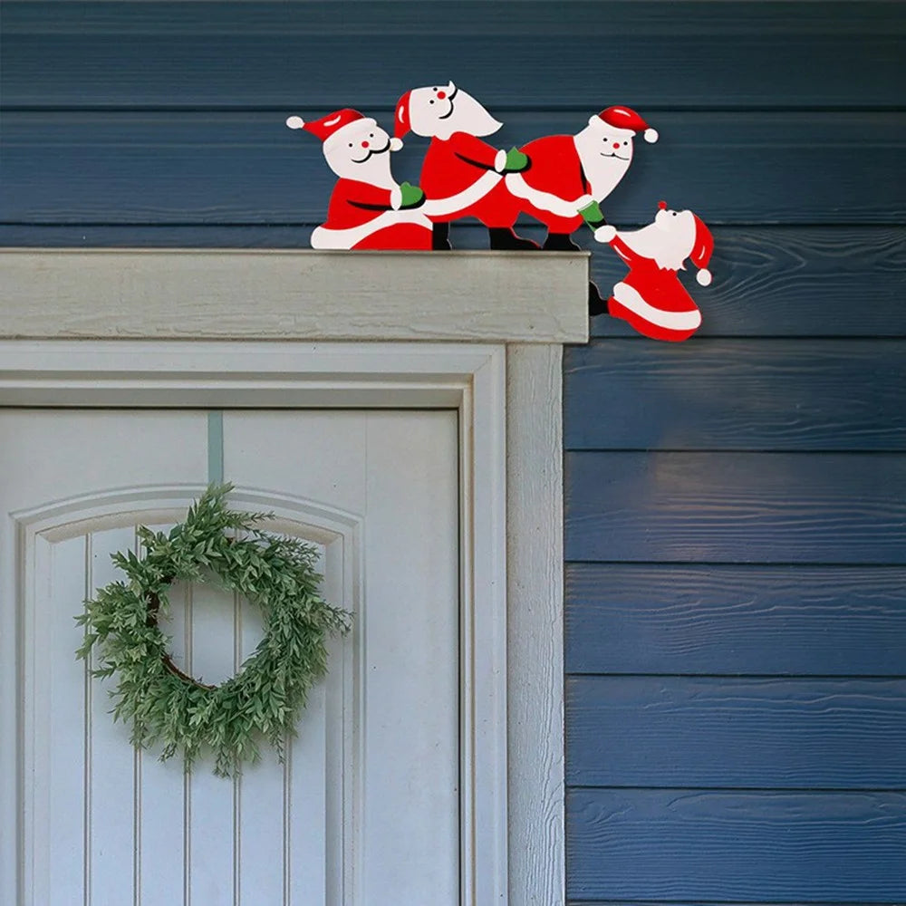 Christmas Santa Claus Door Frame Hanging Ornament Gift Reindeer Window Decoration Festive Atmosphere Decor - Penguin / Right - 6