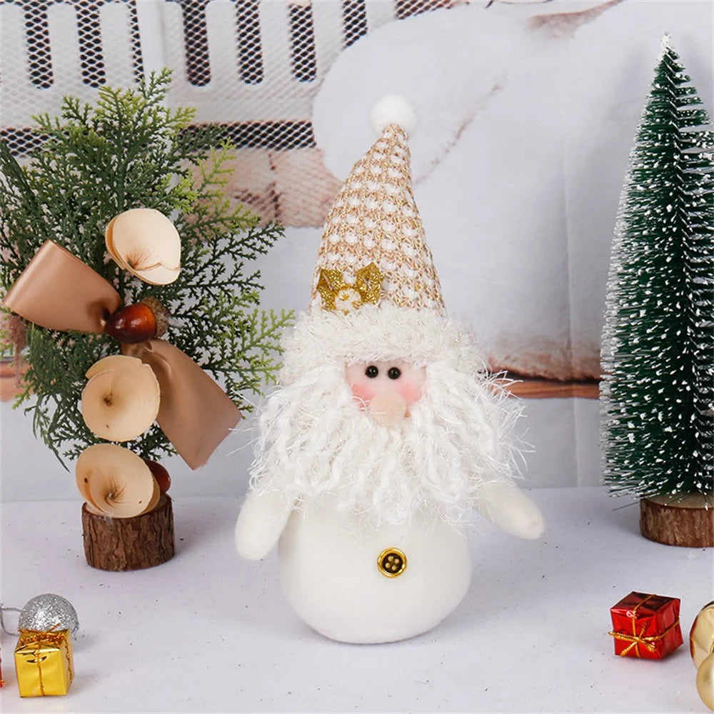 Christmas Gnome Figurine Plush Ornaments Holiday Decoration Gift Set Desktop Display - Santa Claus - 2