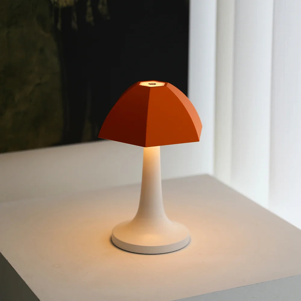 7017 Mushroom Shape Table Lamp Nordic Style Rechargeable LED Bedside Night Light - Orange - 3