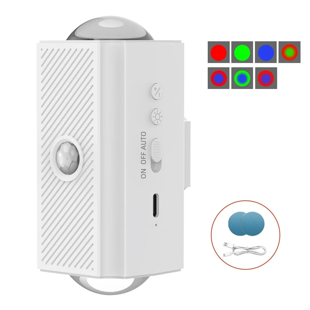 YSJ-010A 1Pc Smart Motion Sensor Night Light RGB Gradient Ambient Lighting Magnetic Wall Light for Corridor Stairs - 1