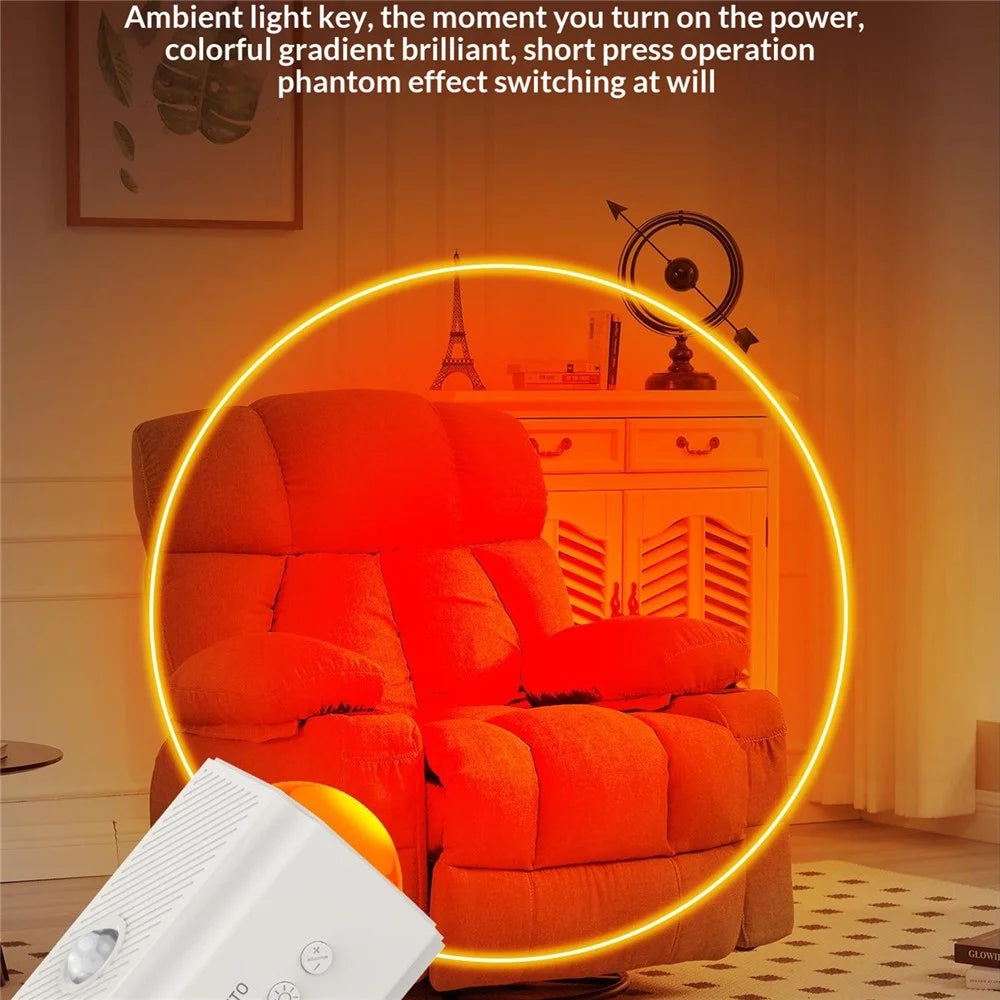 YSJ-010A 1Pc Smart Motion Sensor Night Light RGB Gradient Ambient Lighting Magnetic Wall Light for Corridor Stairs - 6
