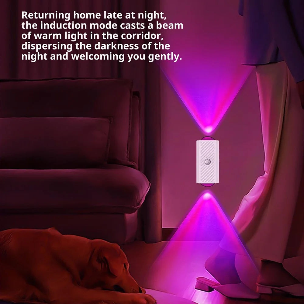 YSJ-010A 2Pcs Smart Motion Sensor Night Light RGB Gradient Ambient Lighting Magnetic Wall Light for Corridor Stairs - 3
