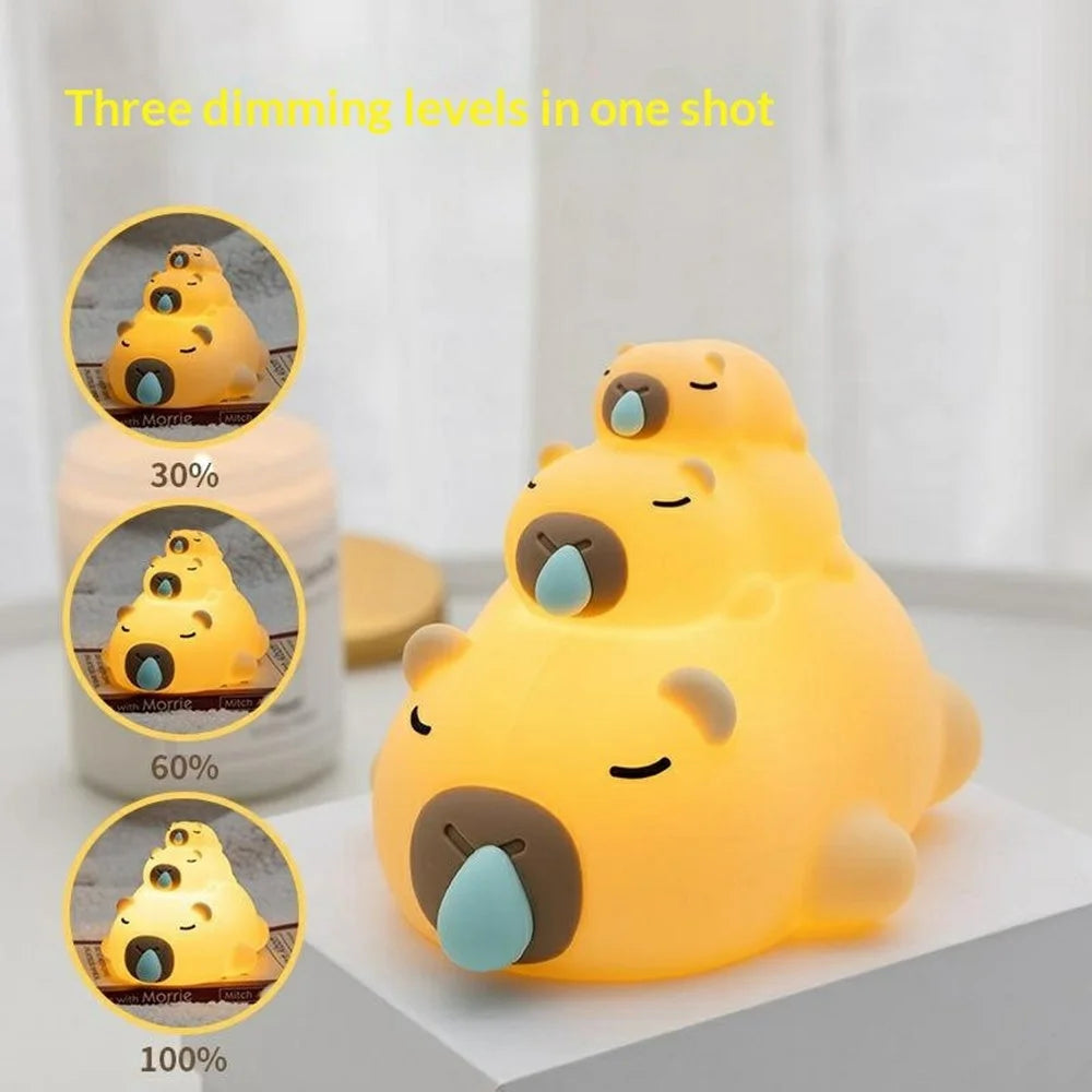 PP-D05 Cartoon Animal-Shaped Night Light Silicone Touch Control 3-Brightness Levels 30-Minute Timer 1200mAh Pat Lamp for Bedroom Desktop - 2