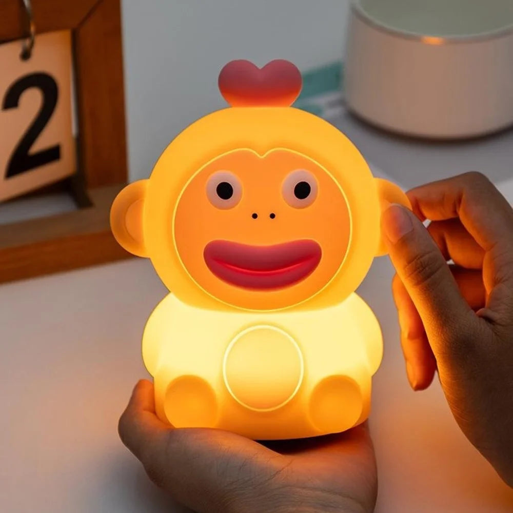 PP-D09 Cute Cartoon Monkey-Shaped Pat Lamp 1200mAh Type-C Charging Night Light for Bedroom - 6