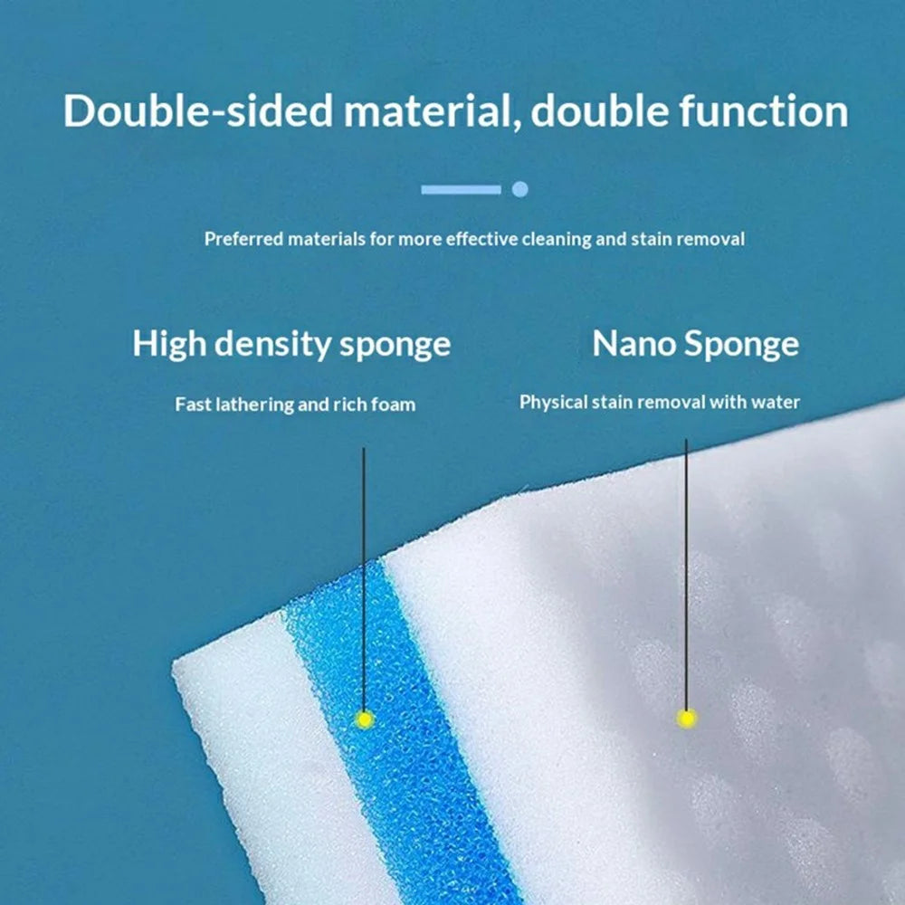 10Pcs Nano Sponge Scouring Pads Dual-Layer Cleaning Magic Melamine Foam for Kitchen Bathroom - 2