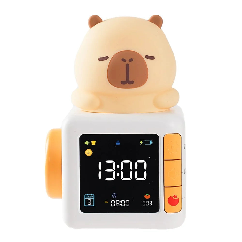Kids Smart Alarm Clock with Sunrise Wake-Up Light White Noise Night Light Pomodoro Timer Cute Animal Design - Capybara - 2