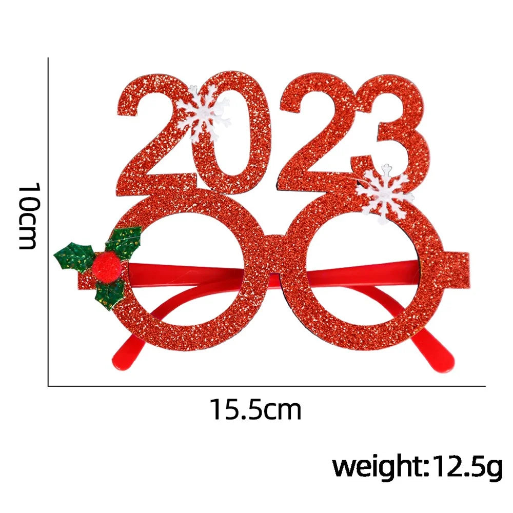 5Pcs / Set Adults Kids Christmas Glasses Xmas Tree Hat Plastic Eyeglasses Party Supply - Red / 2023 - 2