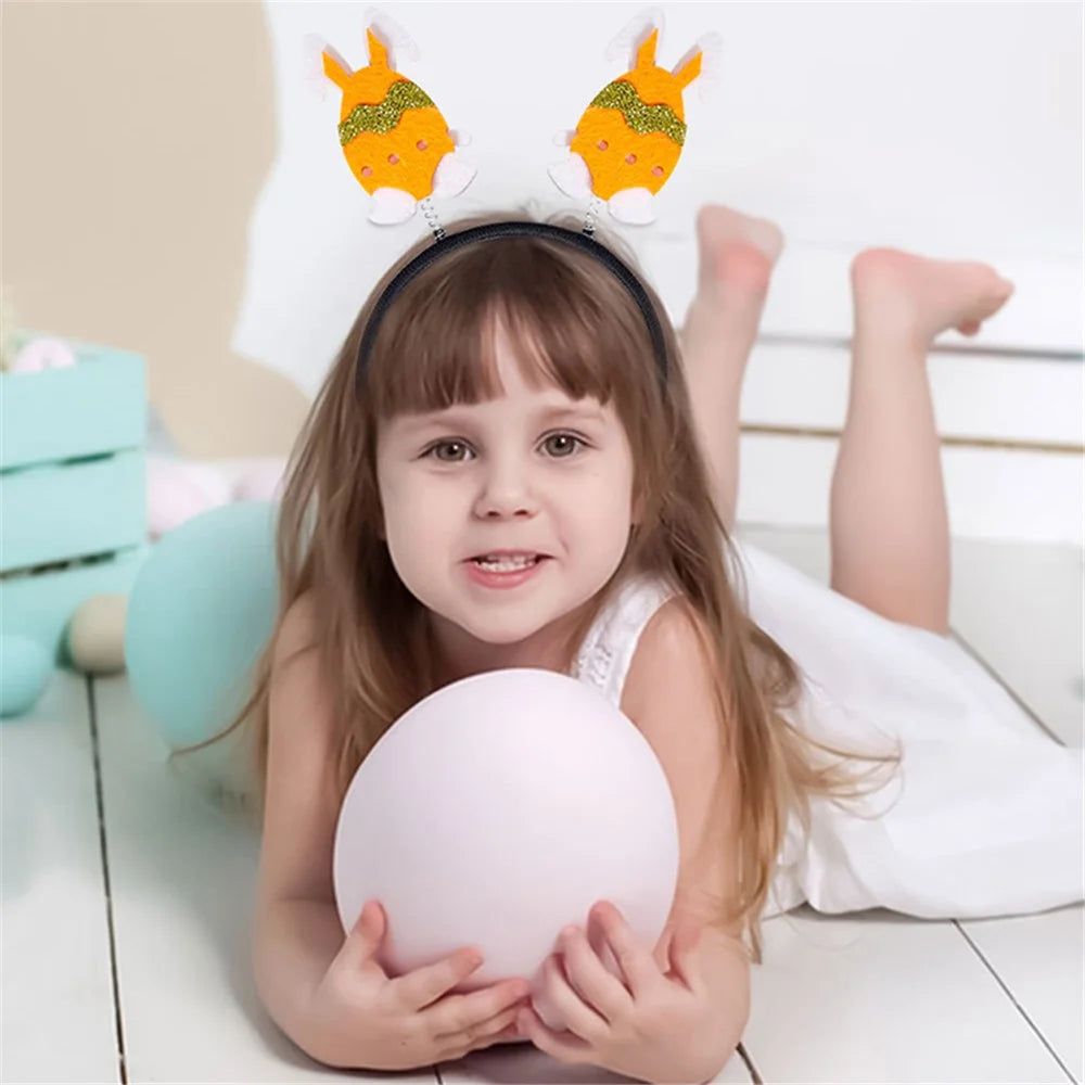 2Pcs Happy Easter Hair Hoop Bunny Carrot Eggs Chick Headband Party Prop - Chick - 2