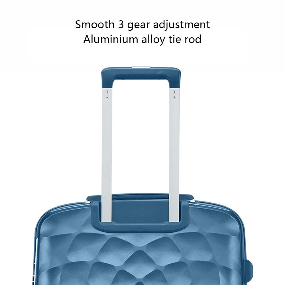 24-inch Anti-Fall PP Suitcase Universal Wheels Password Lock Design Travel Trolley Case, 66x43x26cm - Ice Blue - 4