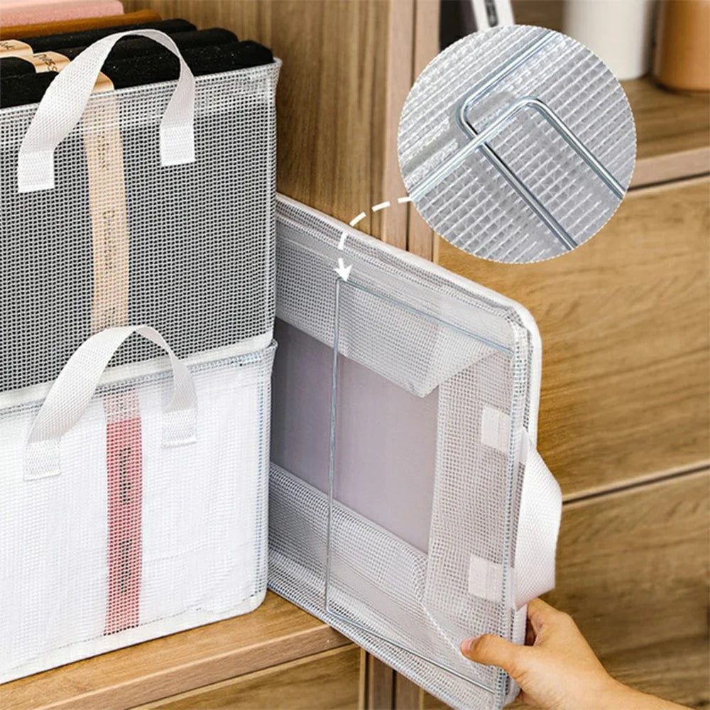 Clear PVC Storage Box with Steel Frame for Clothes Pants Foldable Organizer 47 x 28 x 20cm - 4