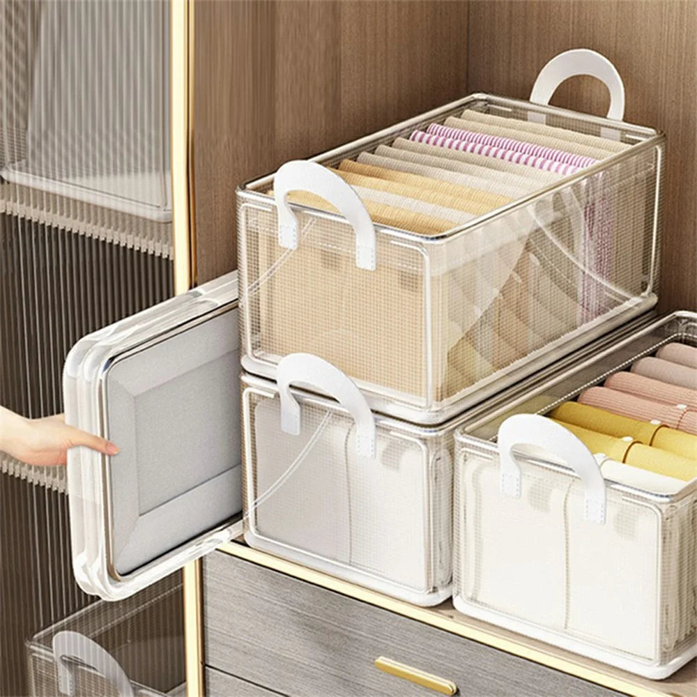 Clear PVC Storage Box with Steel Frame for Clothes Pants Foldable Organizer 47 x 28 x 20cm - 6