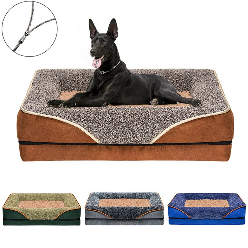 Dogs Cats Gift Bed S Size 50 x 40 x 9cm Pet Sofa with Removable Washable Cover All Seasons Comfort - Grey + White - 2
