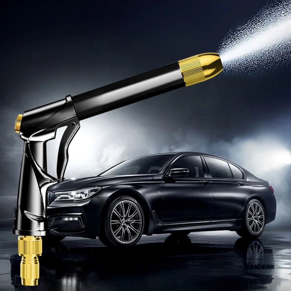 SUITU R-2383 30m High Tensile Water Pipe Sprayer Nozzle High Pressure Spray Gun Set for Car Washing, Outdoor Gardening, Pets Shower - Silver - 5