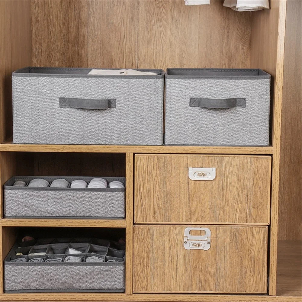 MOHO&HOME MDJ-612123 23L Multi-purpose Non-Woven Fabric Storage Box Collapsible Clothes Socks Organizer - Grey - 7