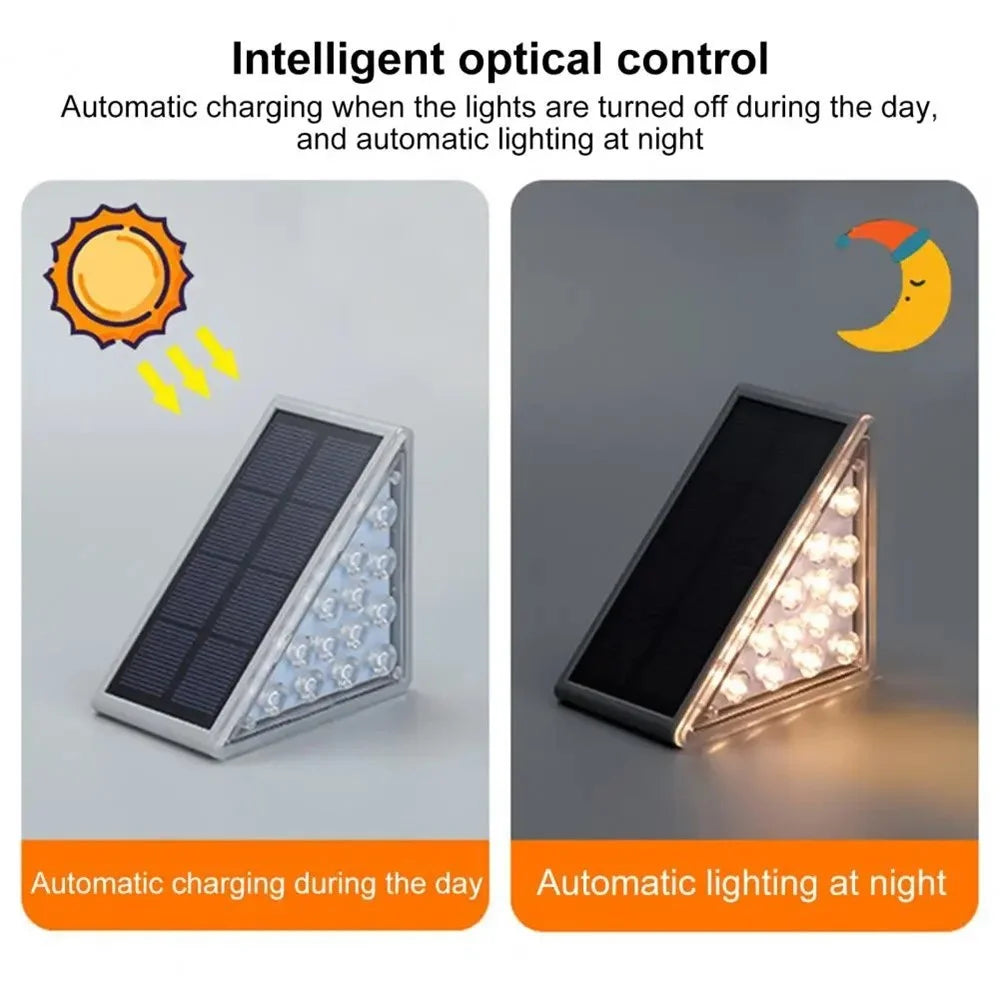 2Pcs 13-LED Solar Step Lights Outdoor Waterproof LED Stair Front Porch Patio Lights - White Light - 4