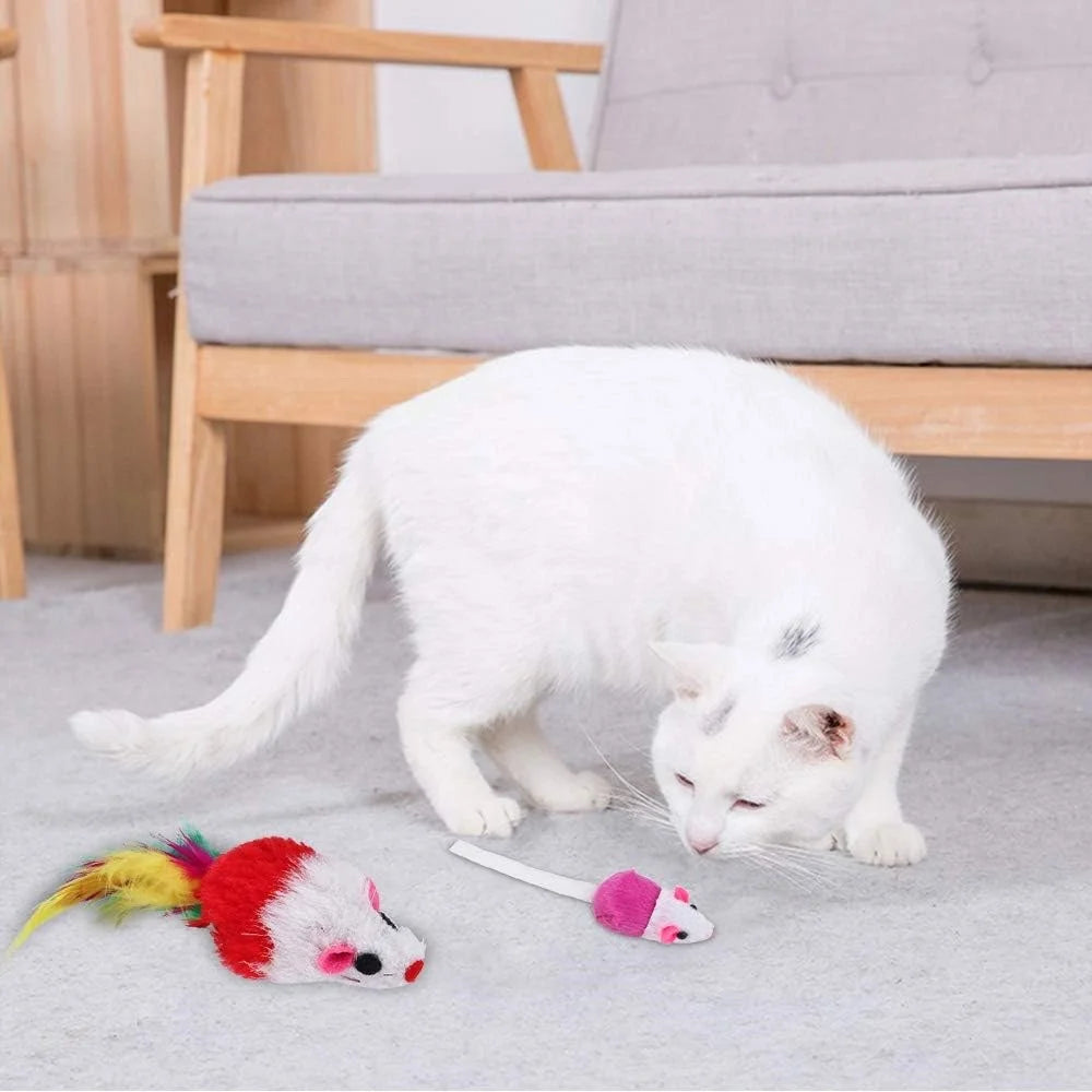 21Pcs / Set Cat Toys Set with Green Tunnel Interactive Cat Toy Feather Mouse Crinkle Balls - 7