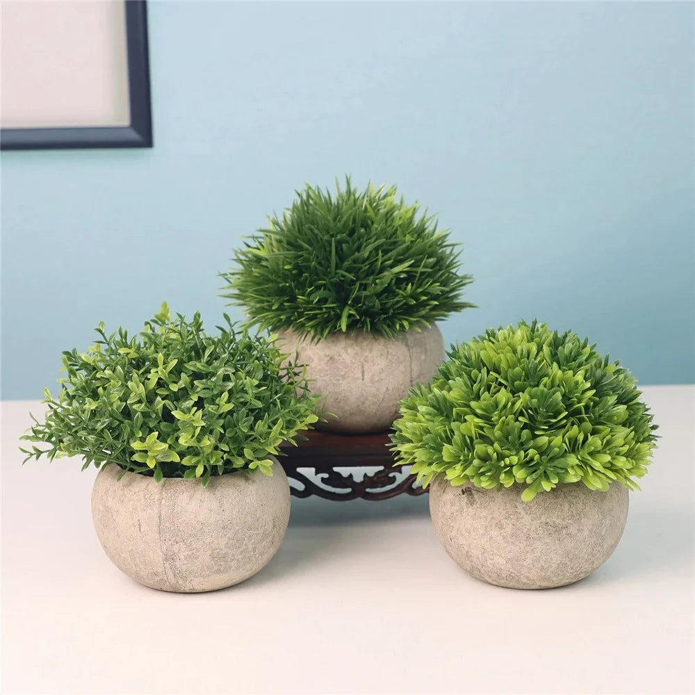 Simulation Plastic Potted Plant Artificial Grass Desktop Decoration for Living Room - PB07-20 - 2