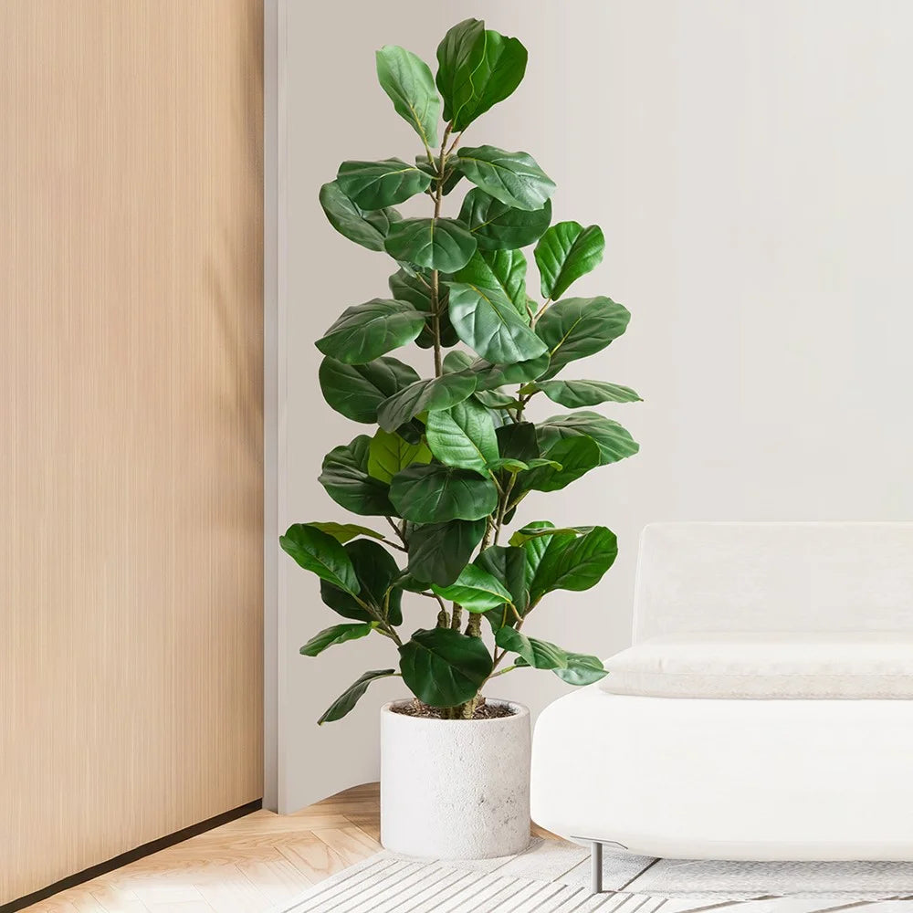 80cm Simulated Fiddle Leaf Fig Potted Plant Indoor Hall Decoration Green Plant Artificial Bionic - 2