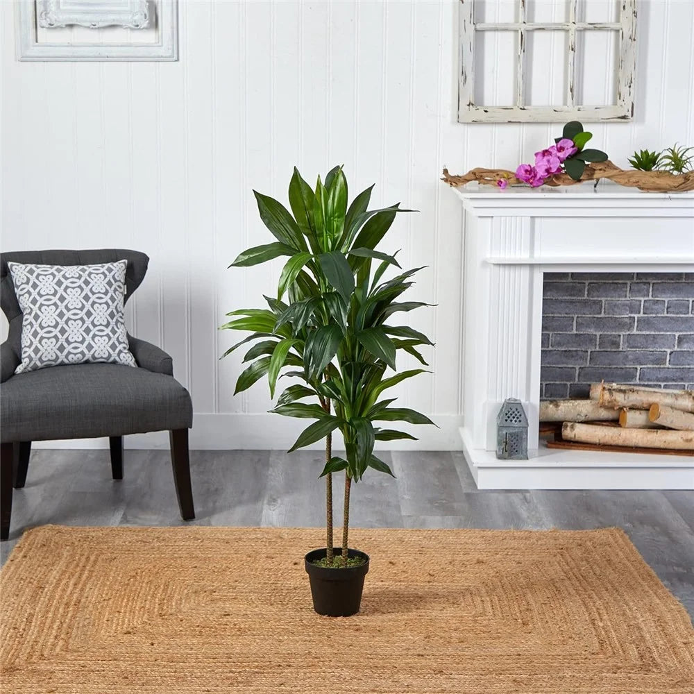 120cm Plastic Artificial Brazilian Dracaena Potted Green Plant Living Room Simulated Floor Ornament - 3