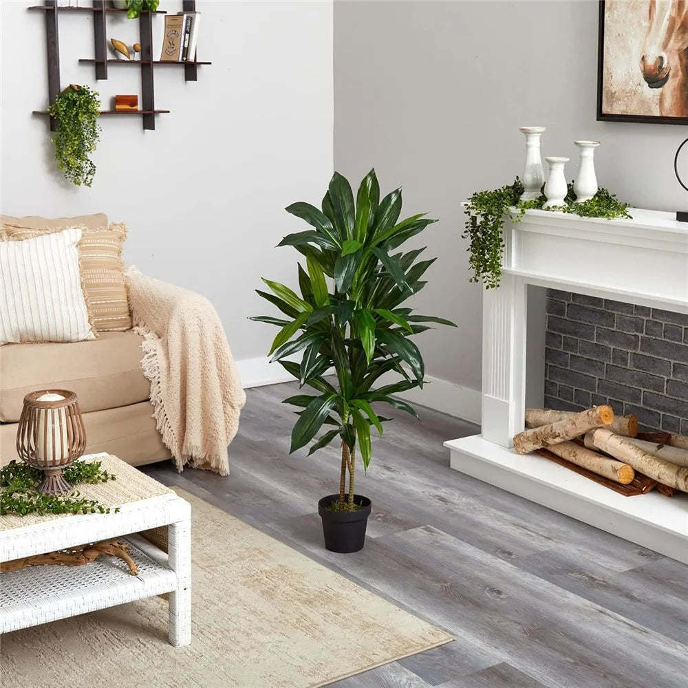 120cm Plastic Artificial Brazilian Dracaena Potted Green Plant Living Room Simulated Floor Ornament - 4