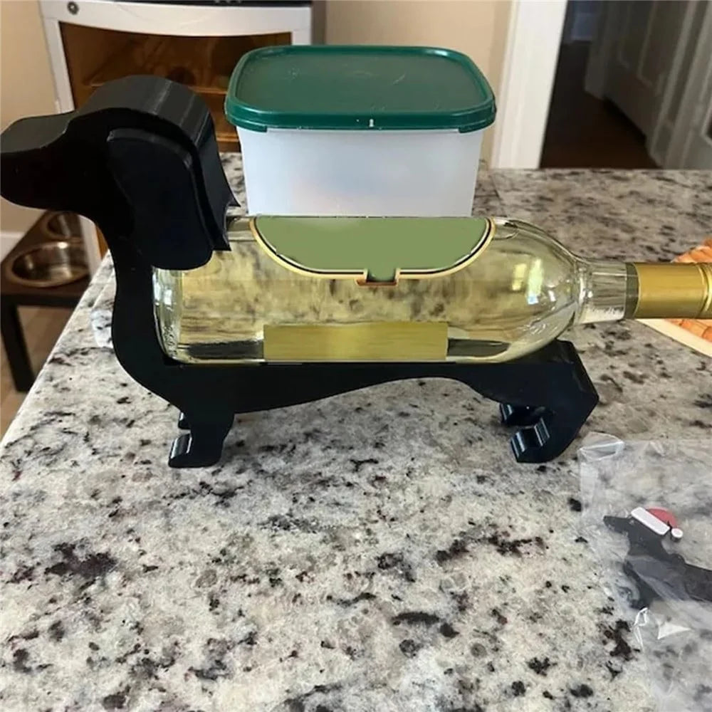 Dachshund Wine Bottle Holder Plastic Funny Sausage Dog Countertop Wine Rack Display Stand for Home - 3