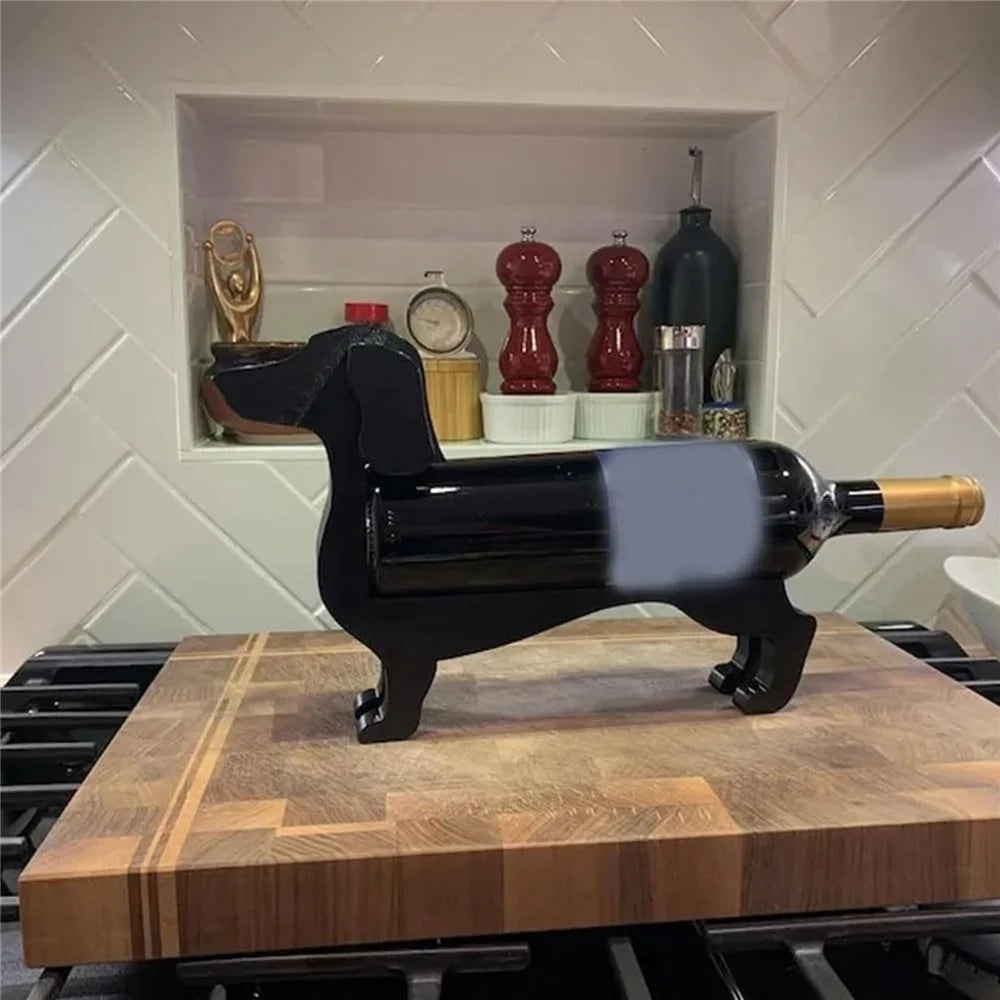 Dachshund Wine Bottle Holder Plastic Funny Sausage Dog Countertop Wine Rack Display Stand for Home - 7